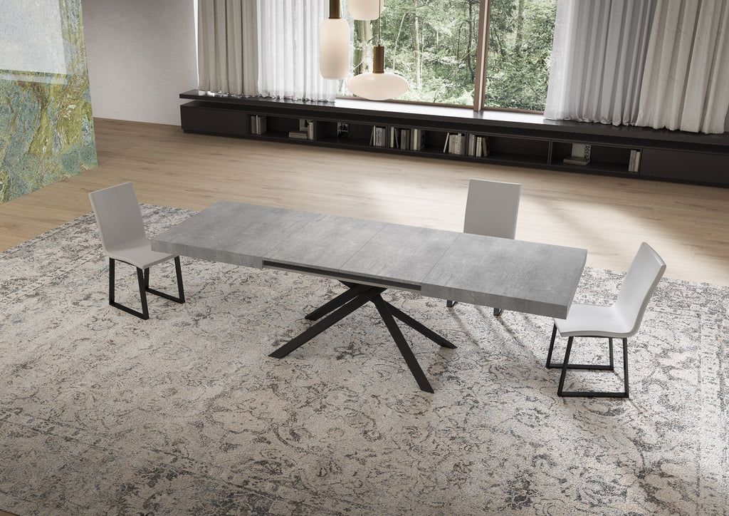 Tavolo allungabile 90x160/420 cm Garda cemento gambe antracite