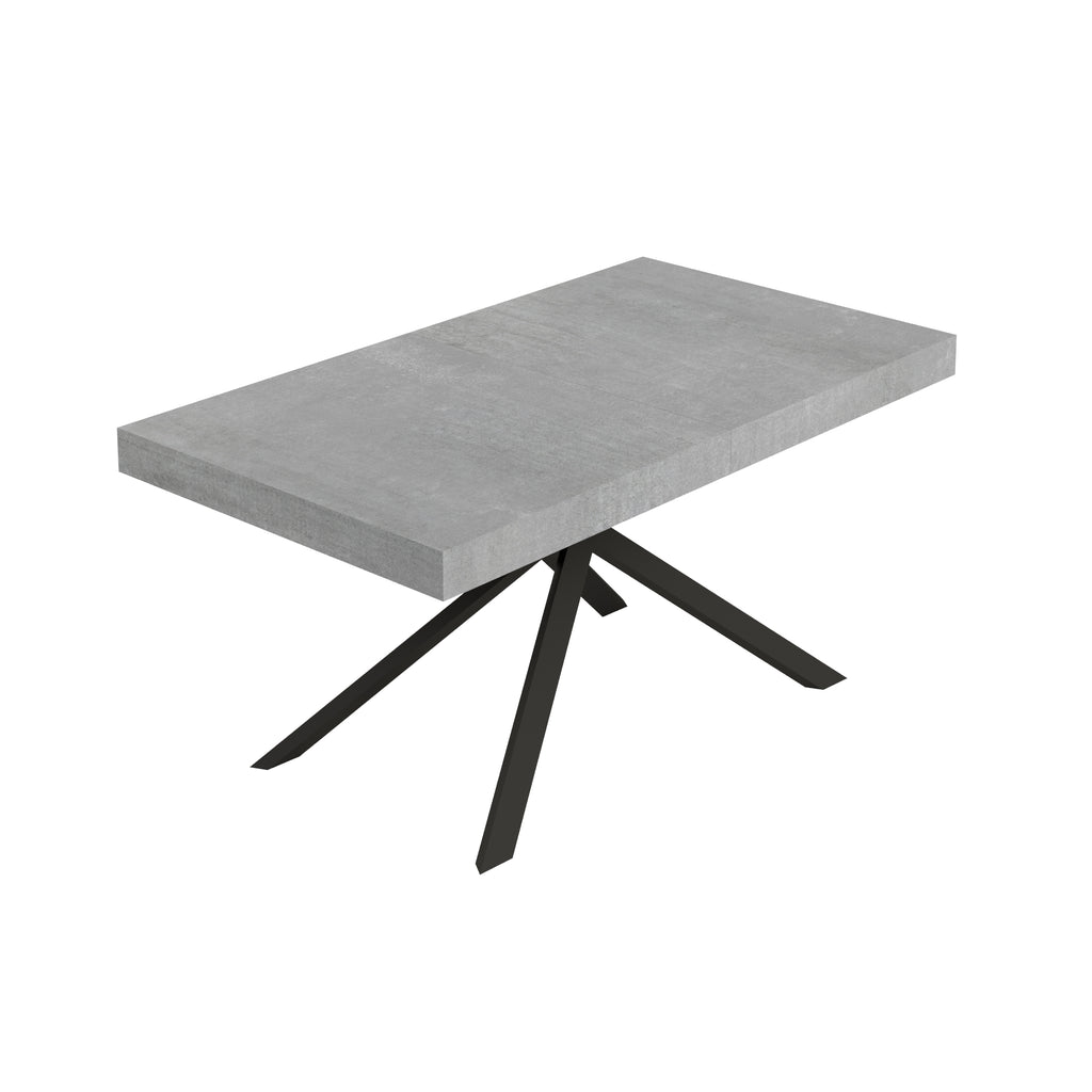 Tavolo allungabile 90x160/420 cm Garda cemento gambe antracite