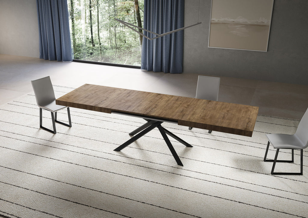 Tavolo allungabile 90x200/460 cm Garda noce gambe antracite