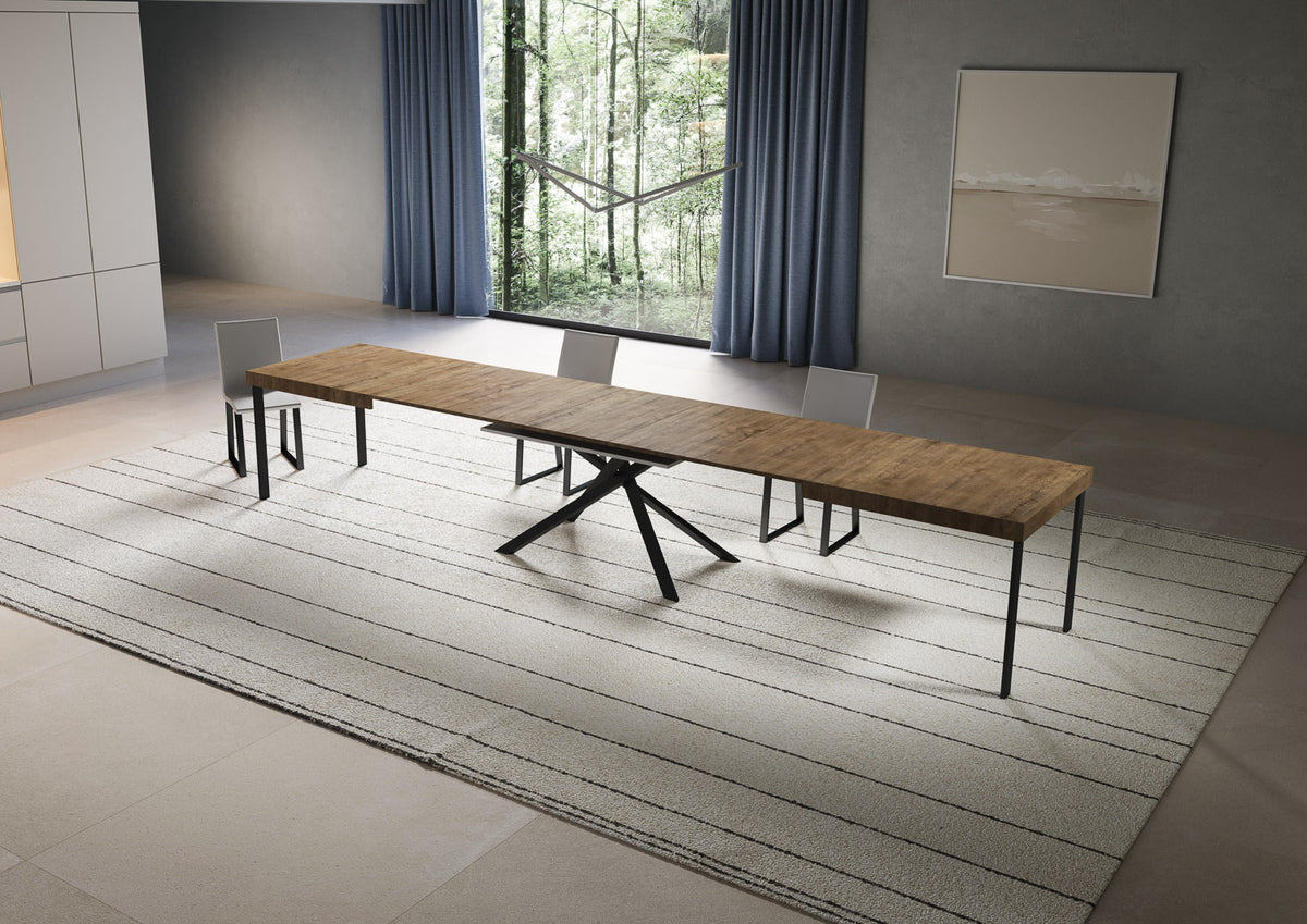 Tavolo allungabile 90x200/460 cm Garda noce gambe antracite