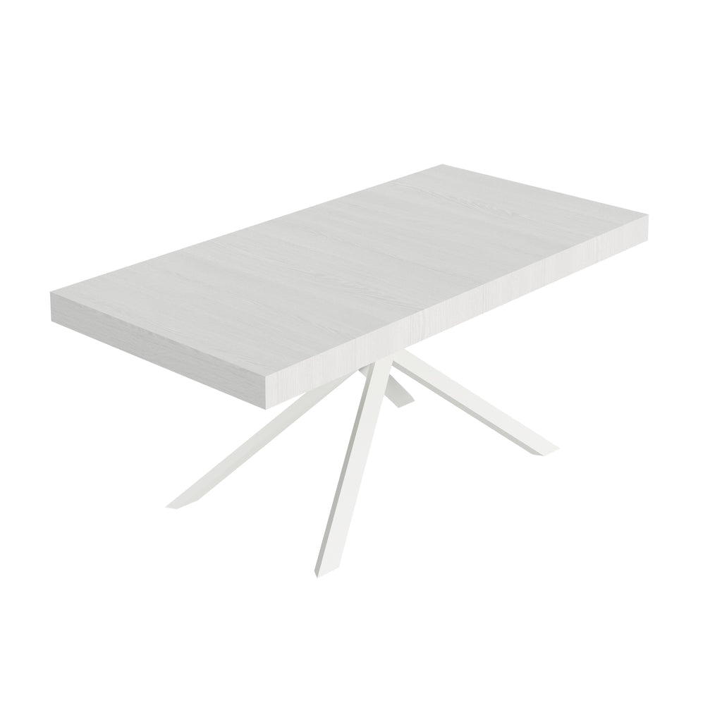 Tavolo allungabile 90x180/284 cm Garda bianco frassino gambe bianche