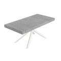 Tavolo allungabile 90x200/304 cm Garda cemento gambe bianche