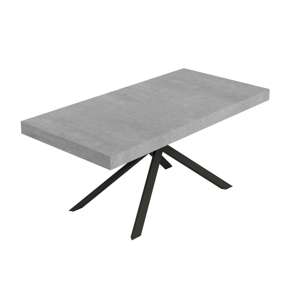Tavolo allungabile 90x180/440 cm Garda cemento gambe antracite