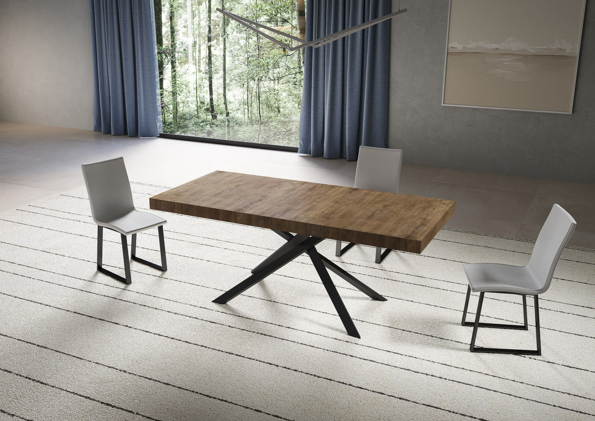 Tavolo allungabile 90x200/460 cm Garda noce gambe antracite