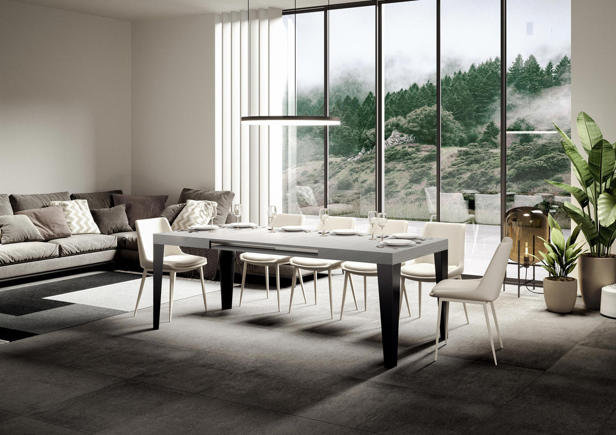 Tavolo allungabile 90x120/224 cm Marcon Bianco Frassino telaio Antracite