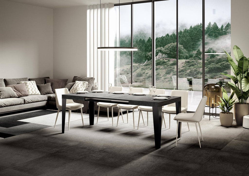 Tavolo allungabile 90x130/390 cm Marcon Cemento telaio Antracite