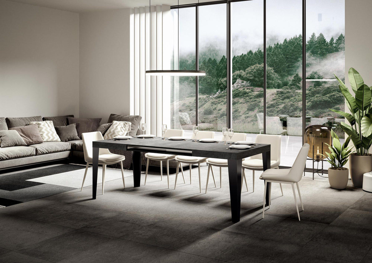 Tavolo allungabile 90x130/390 cm Marcon Cemento telaio Antracite