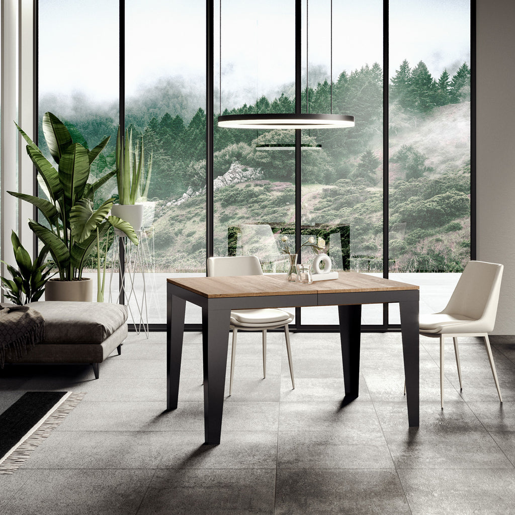Tavolo allungabile 90x160/264 cm Marcon Evolution Quercia Natura telaio Antracite