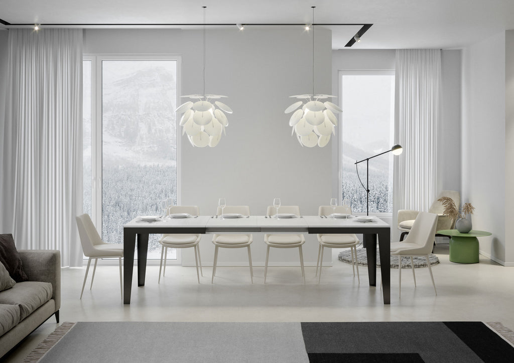 Tavolo allungabile 90x160/264 cm Marcon Evolution Bianco Frassino telaio Antracite
