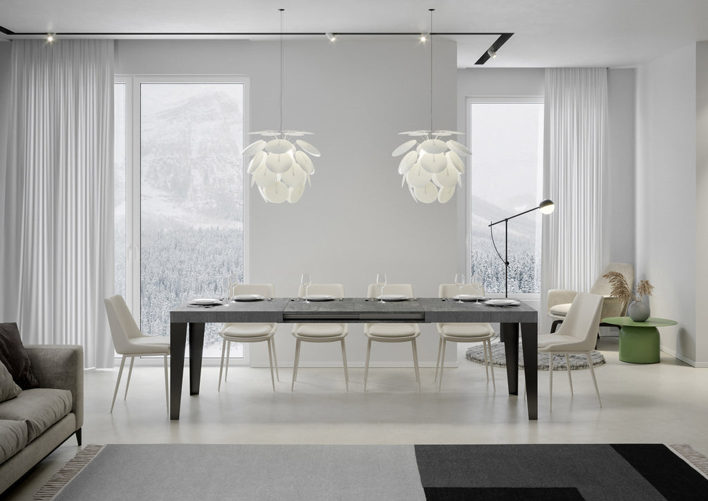 Tavolo allungabile 90x160/420 cm Marcon Cemento telaio Antracite