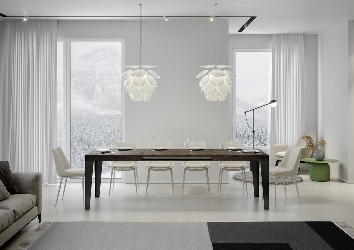 Tavolo allungabile 90x160/264 cm Marcon Noce telaio Antracite