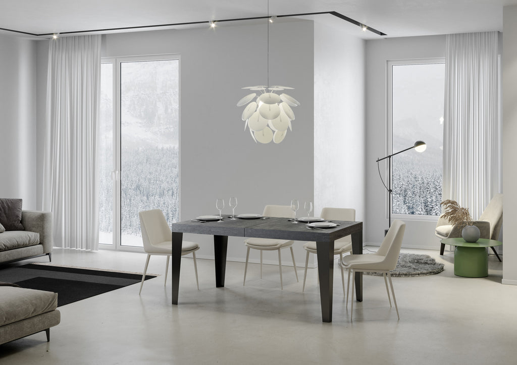 Tavolo allungabile 90x160/420 cm Marcon Cemento telaio Antracite