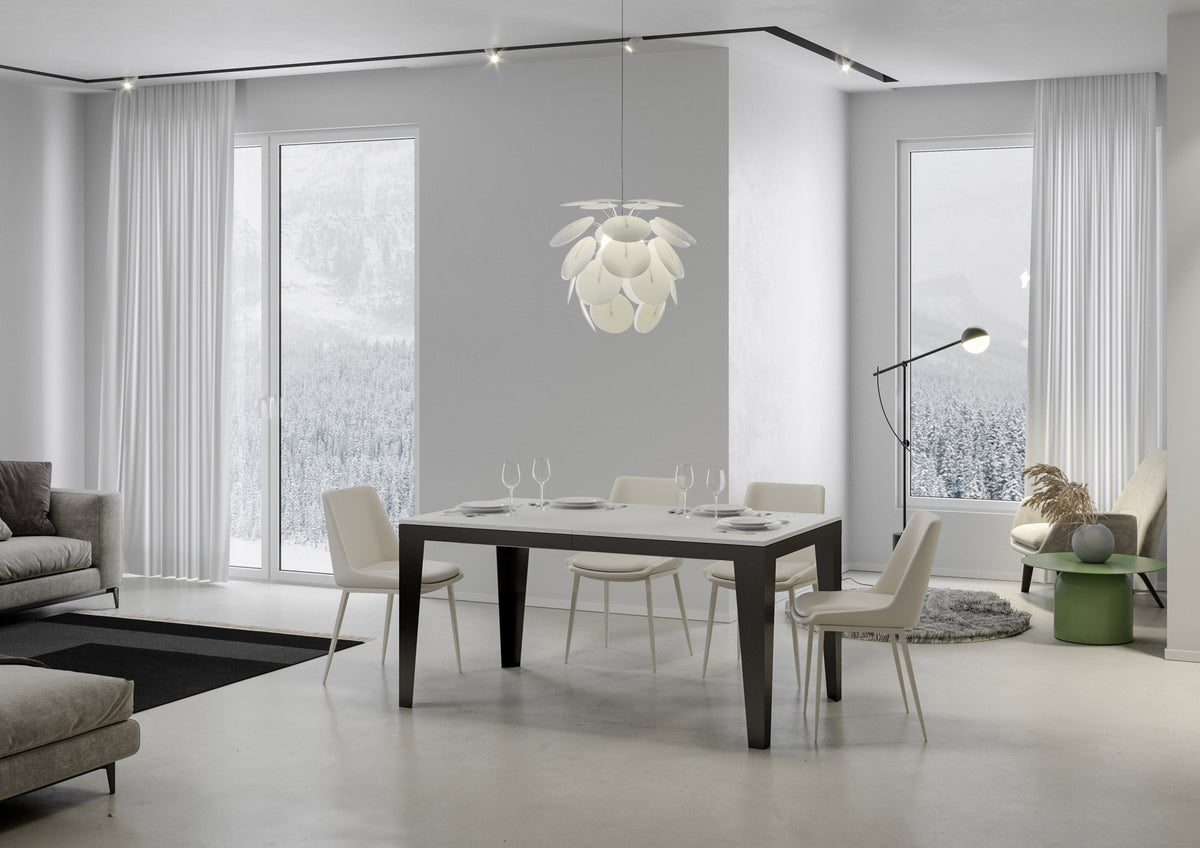 Tavolo allungabile 90x160/264 cm Marcon Evolution Bianco Frassino telaio Antracite