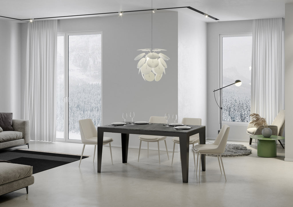 Tavolo allungabile 90x120/224 cm Marcon Evolution Cemento telaio Antracite
