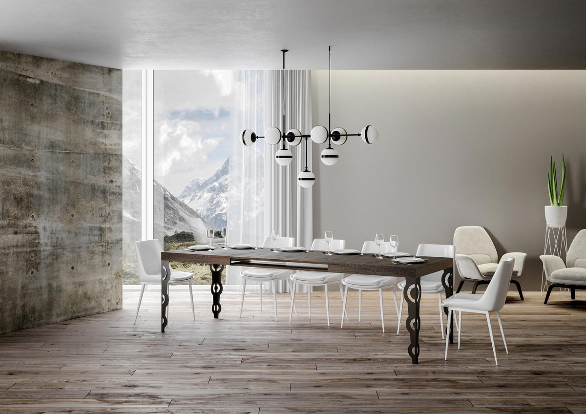 Tavolo allungabile 90x160/420 cm Noale Noce telaio Antracite