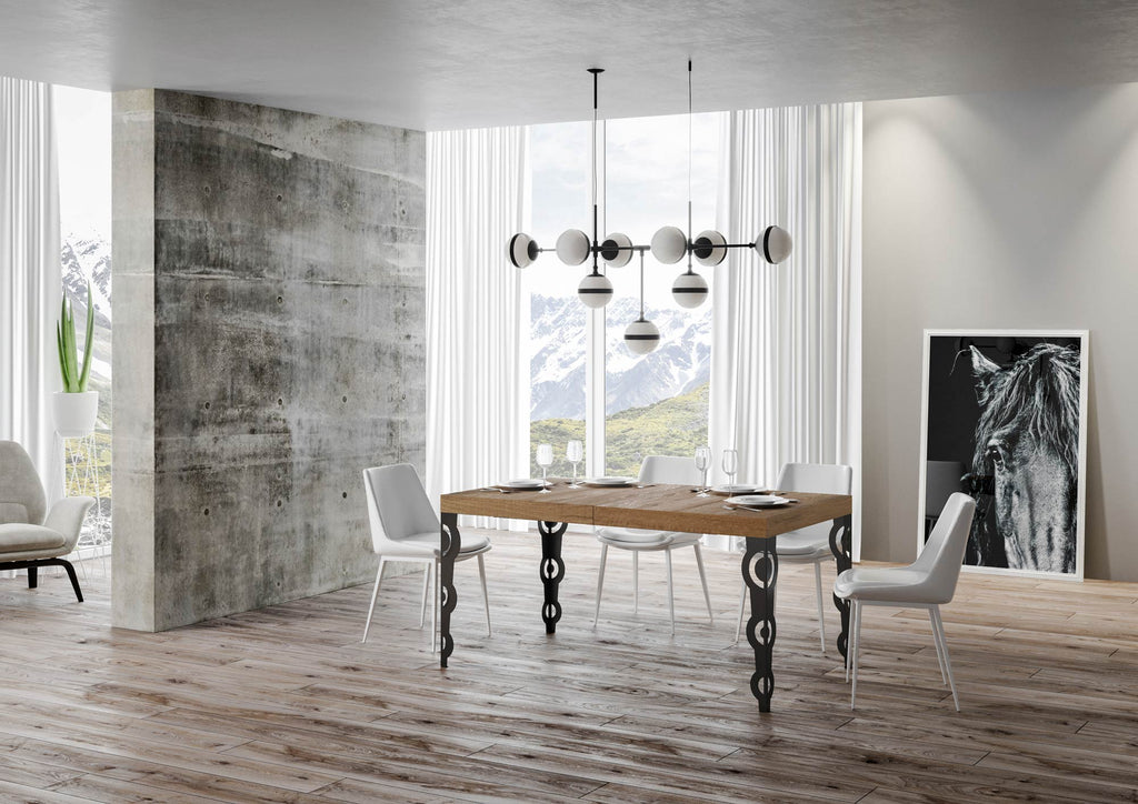 Tavolo allungabile 90x160/264 cm Noale Quercia Natura telaio Antracite