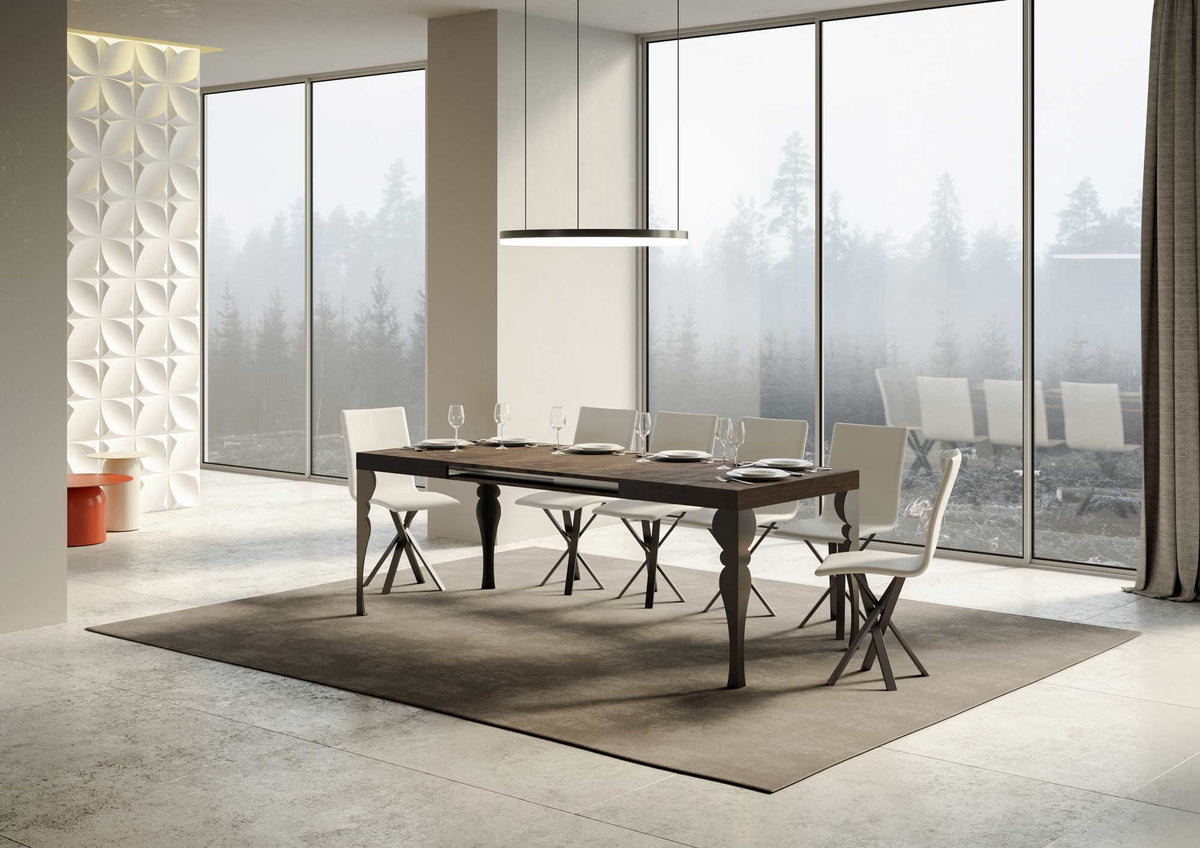 Tavolo allungabile 90x140/244 cm Mira Noce telaio Antracite