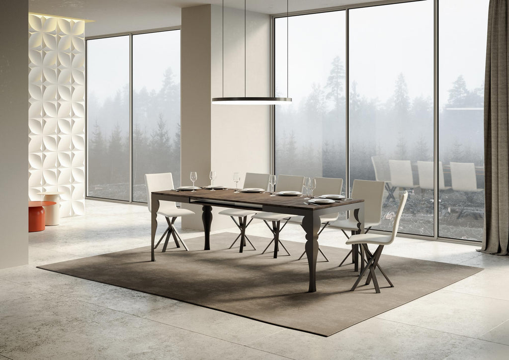 Tavolo allungabile 90x160/420 cm Mira Evolution Noce telaio Antracite