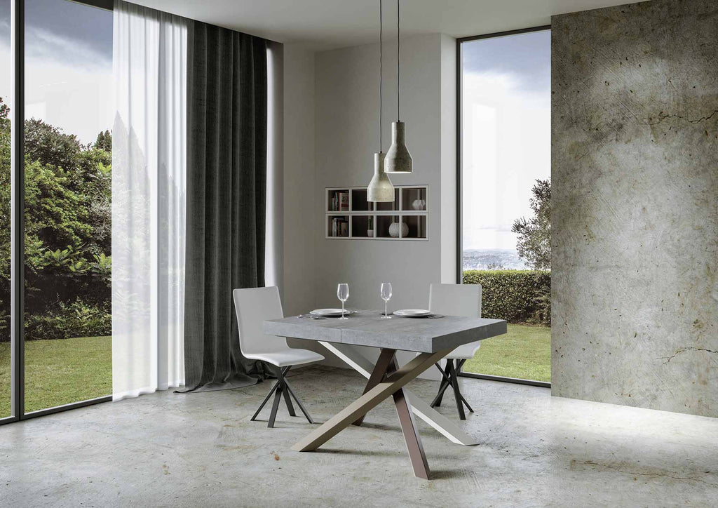 Tavolo allungabile 90x140/244 cm Affi Cemento telaio 4/C