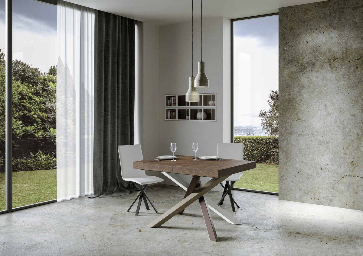 Tavolo allungabile 90x130/390 cm Affi Noce telaio 4/C