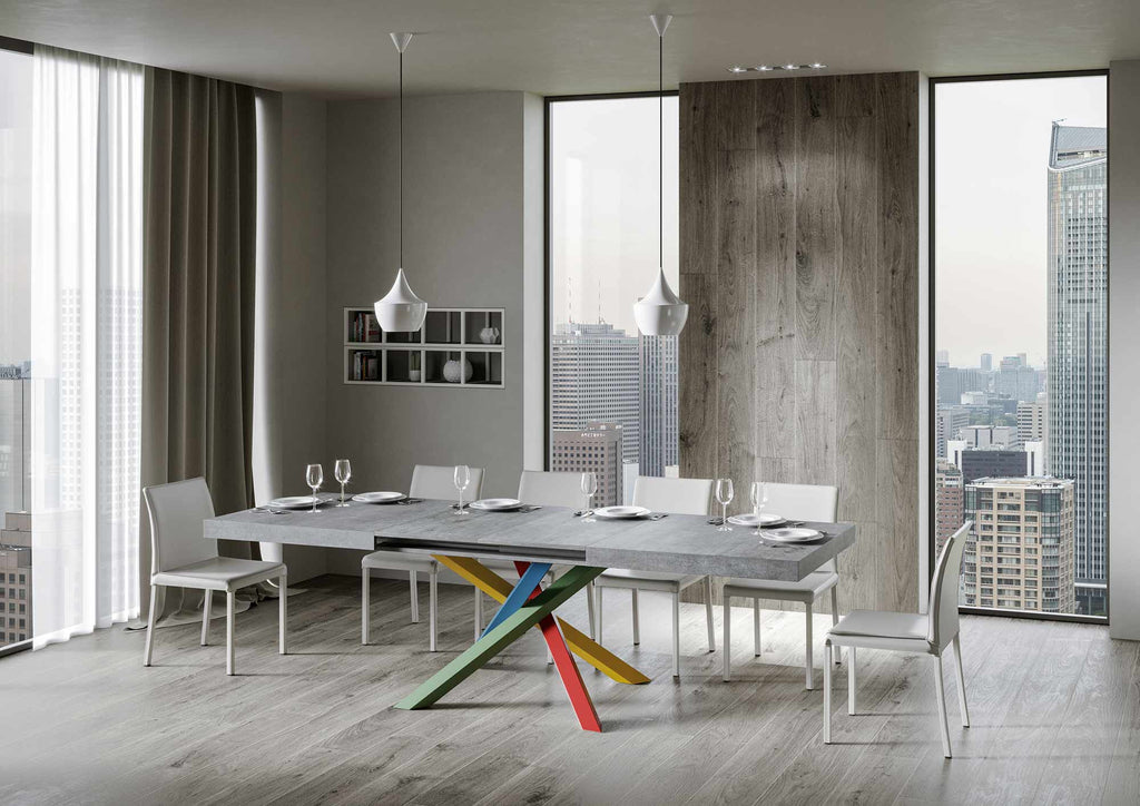 Tavolo allungabile 90x160/264 cm Affi Cemento telaio 4/B