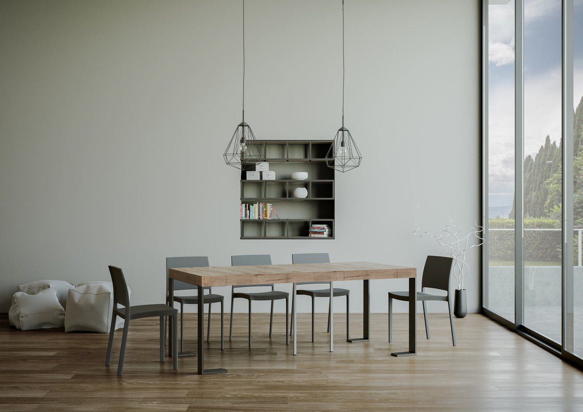 Consolle allungabile 90x40/196 cm Pieve Small Premium Quercia Natura telaio Antracite