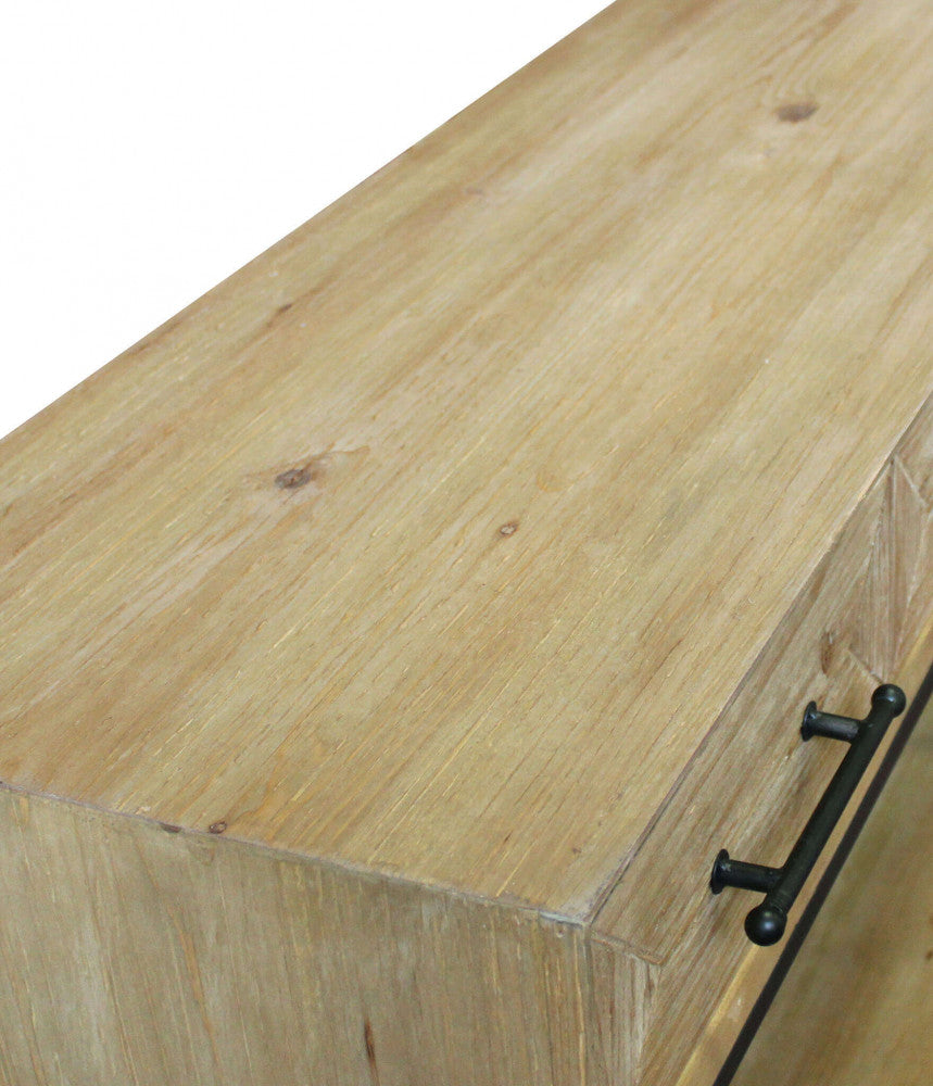 MOBILE BRENDAN. Mobile in ferro e legno con 2 ripiani e 3 cassetti Dimensioni: cm 110,50 x 40 x 76 h.