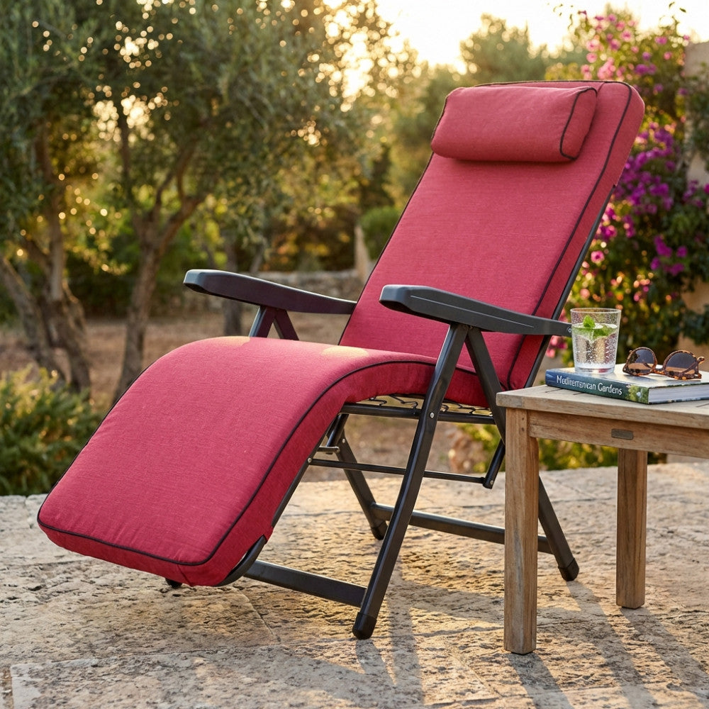 POLTRONA PARADISO MODELLO AUTOMATICA ROSSO ANTICO. Disponibile BEIGE o GRIGIA o ROSSA o AZZURRA Dimensioni:. Arredo Giardino