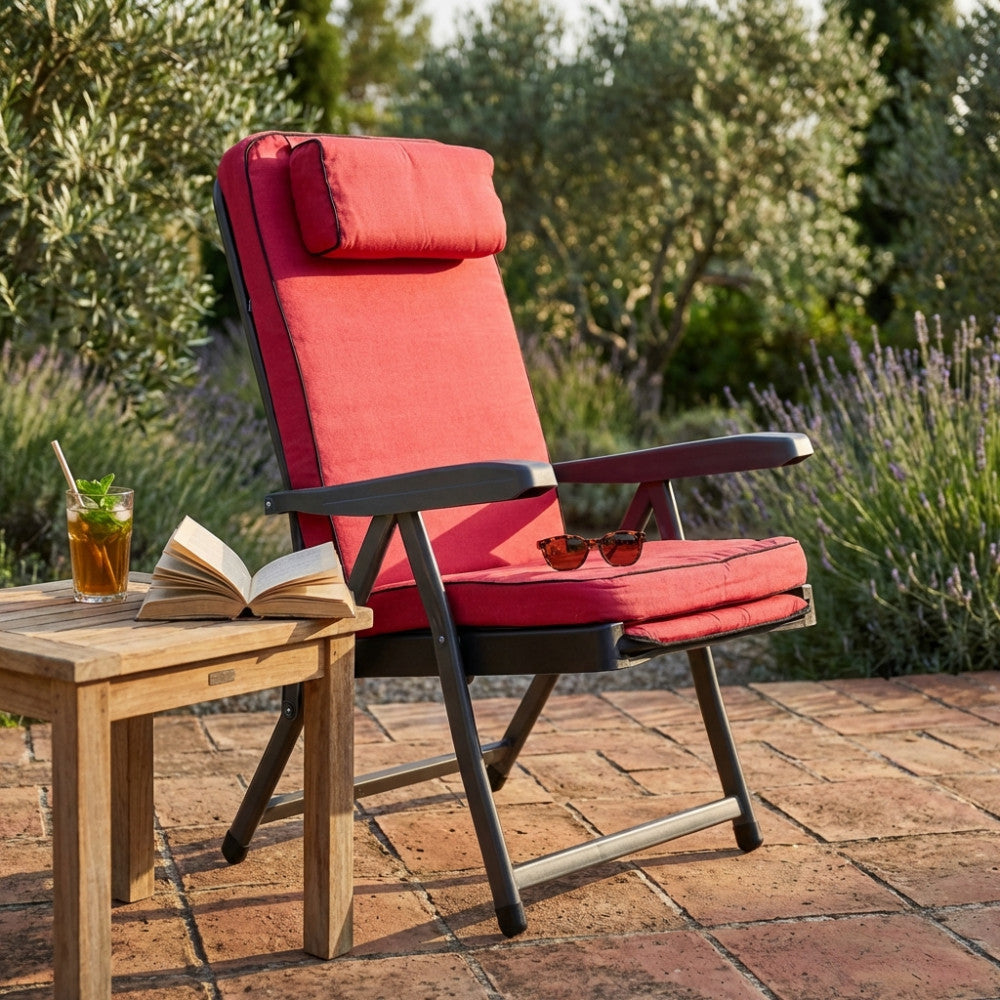 POLTRONA PARADISO MODELLO CARRELLO ROSSO ANTICO. Disponibile BEIGE o GRIGIA o ROSSA o AZZURRA Dimensioni:. Arredo Giardino