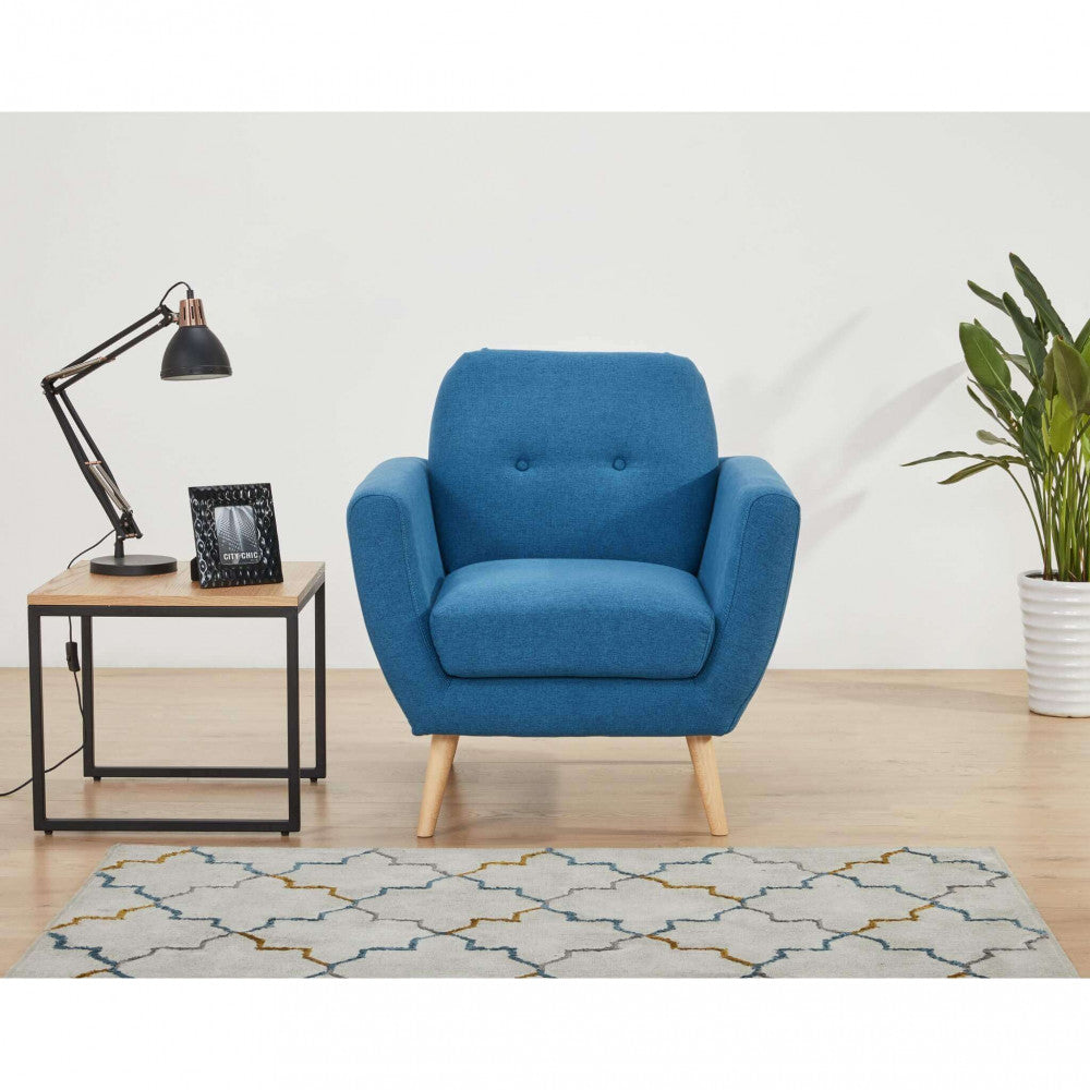 POLTRONA BURTON. Poltrona GRIGIO CHIARO, GRIGIO SCURO o BLU con bottoni e gambe in polipropilene Dimensioni: cm 84 x 79 x 86 h.