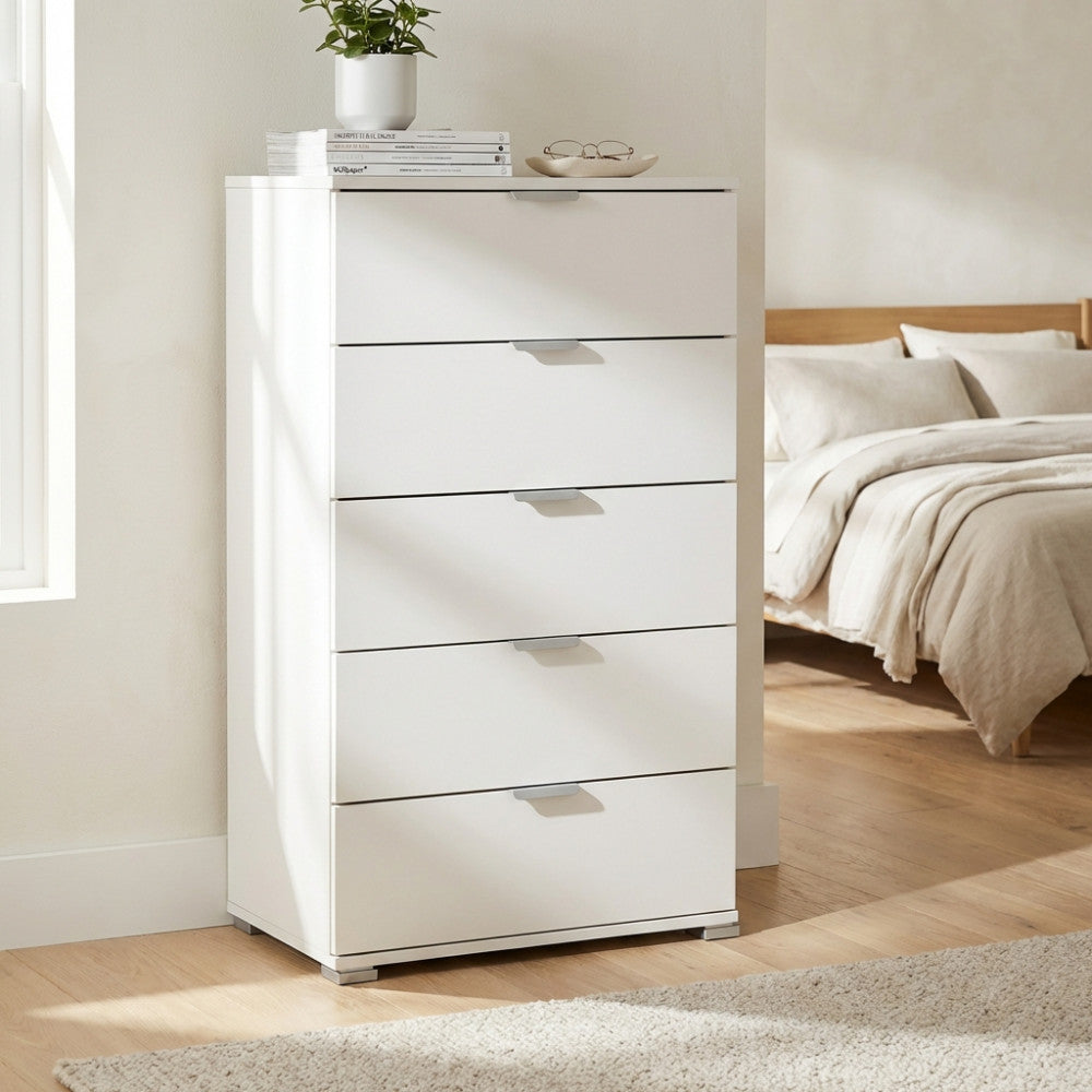 CASSETTIERA MEXY 5 CASSETTI BIANCA. Dimensioni: cm 60 x 38 x 103 h.