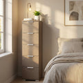 CASSETTIERA TAZZ 5 CASSETTI ROVERE GRIGIO. Dimensioni: cm 27 x 38 x 103 h.