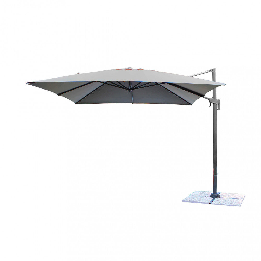 NEWTON BLACK UMBRELLA, 3 X 3, GREY COVER. 180g GREY polyester cover with windproof, 45x64mm rotating aluminum pole and 20x40mm metal pole, 8 13x22mm metal ribs, cross-shaped base. Dimensions: 3 x 3m. Garden Furniture