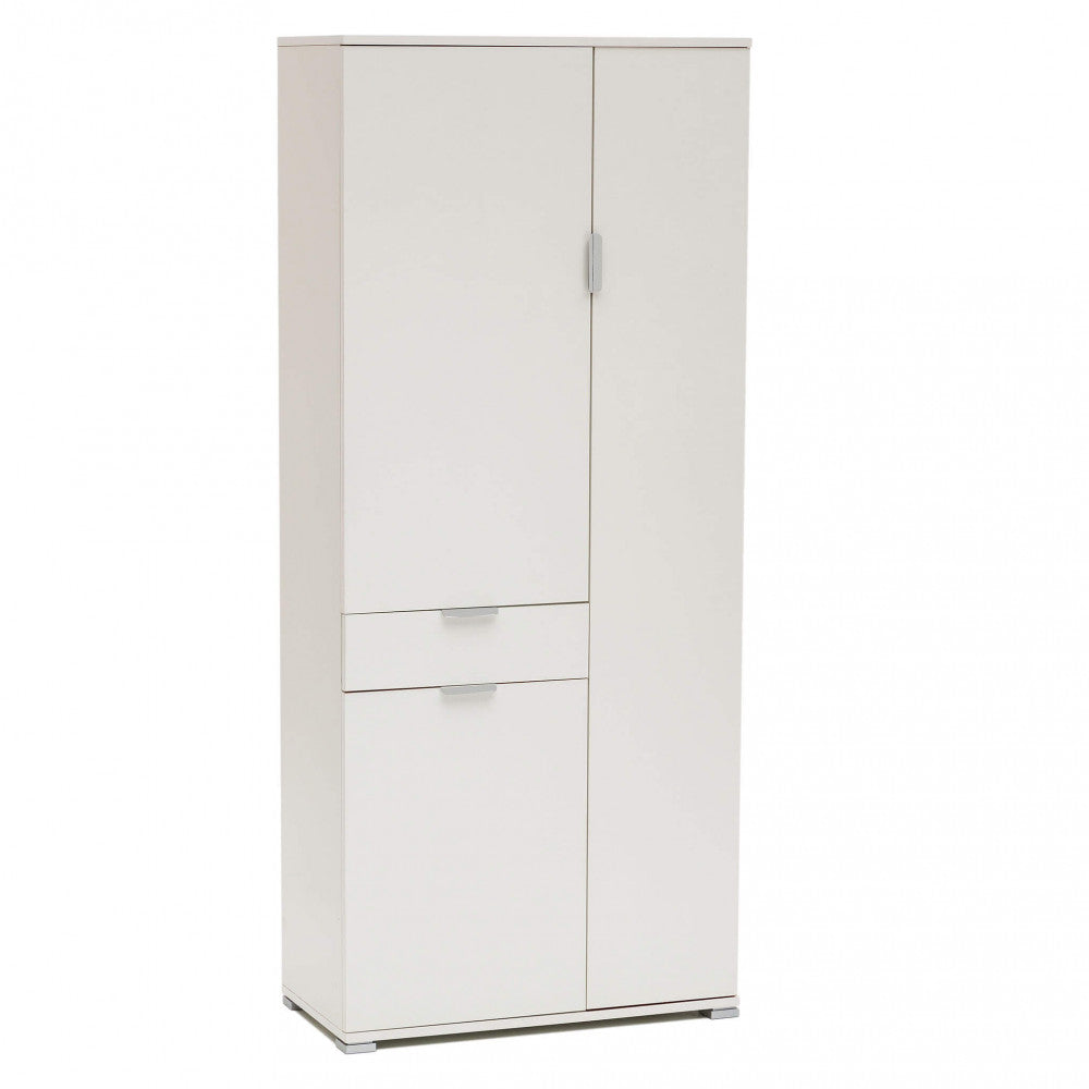ARMADIO ECO CON 3 ANTE E 1 CASSETTO BIANCO. Dimensioni: cm 75 x 38 x 174 h.