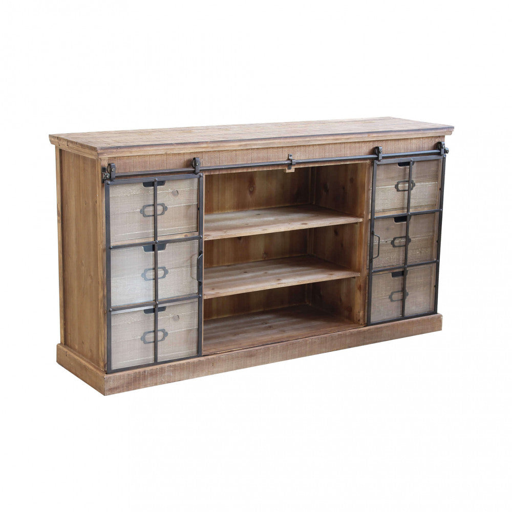 GASTON WOODEN CABINET. Cabinet with 2 doors and 6 drawers. Dimensions: 147.5 x 39 x 81.5 cm.