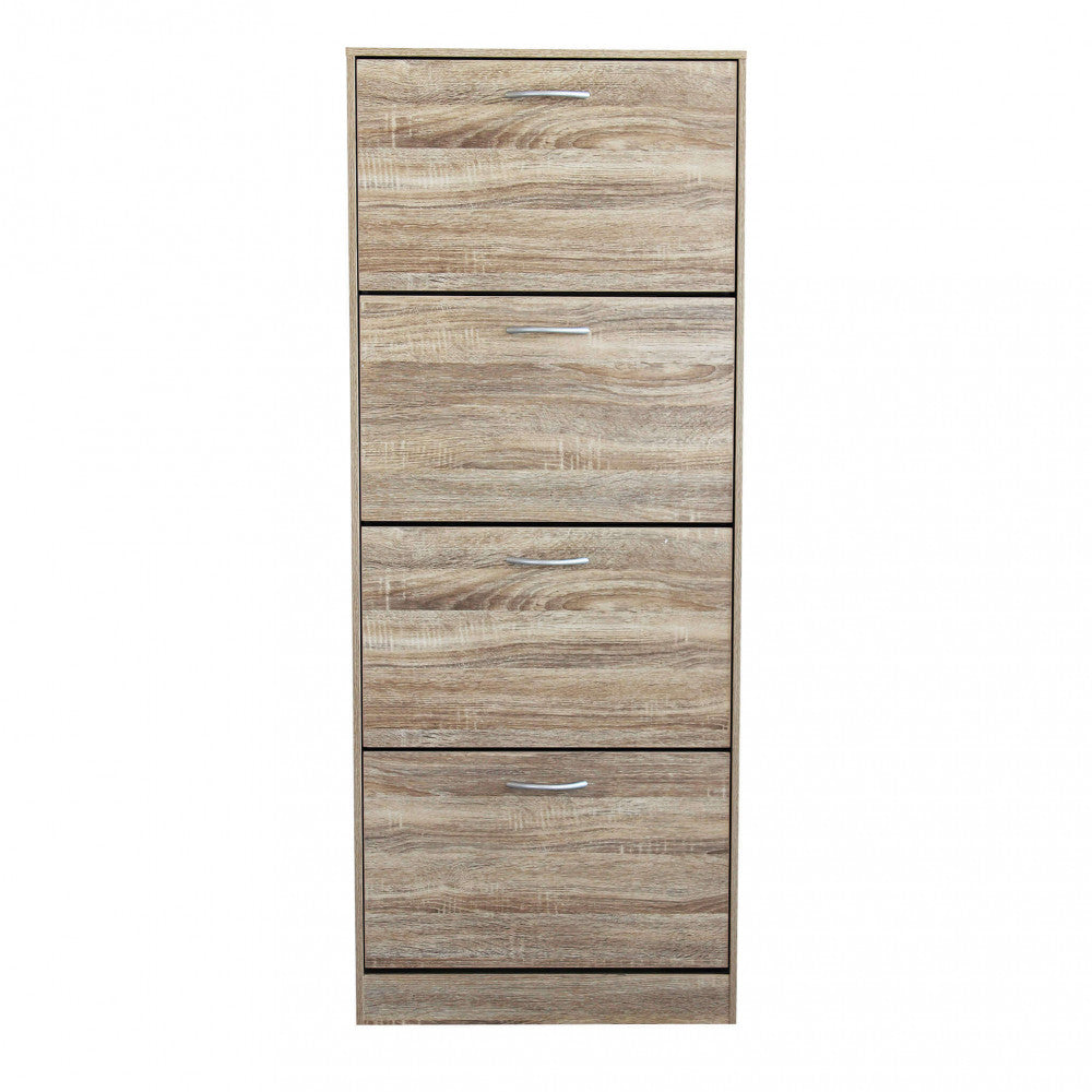WENDY NATURAL SHOE RACK. Shoe rack with 4 wooden doors. Dimensions: 60 x 24 x 150 cm.