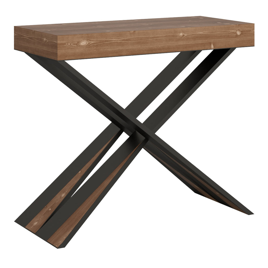 Consolle allungabile 90x40/190 cm Longarone Small Abete Tinto telaio Antracite