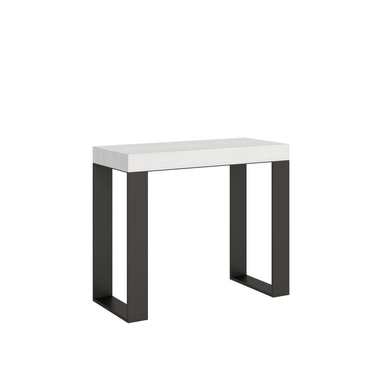 Consolle allungabile 90x40/196 cm Pieve Small Premium Bianco Frassino telaio Antracite