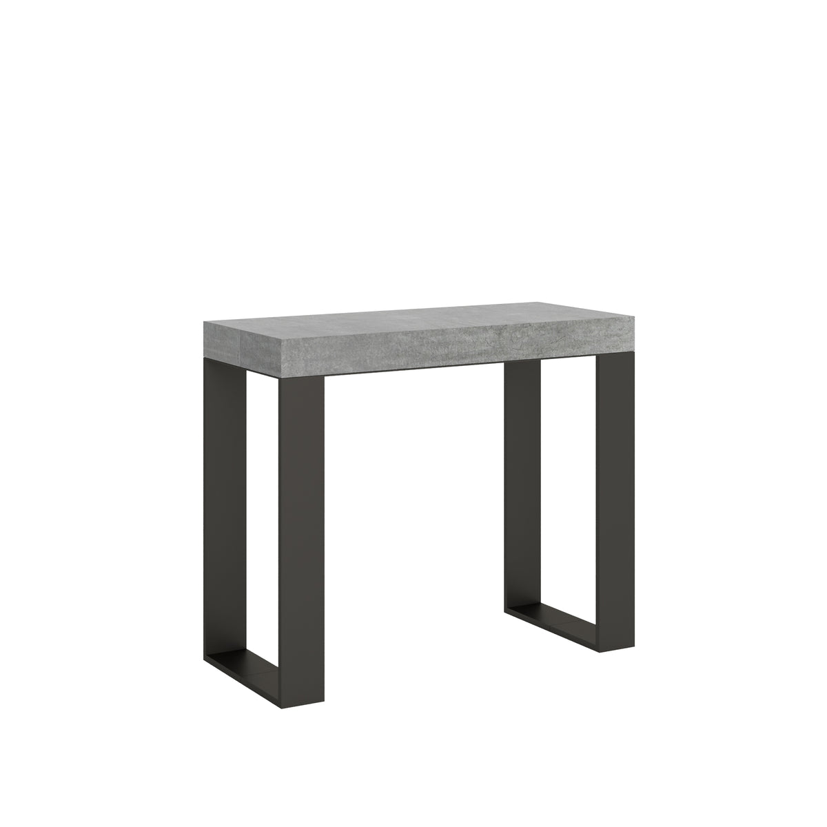 Consolle allungabile 90x40/196 cm Pieve Small Cemento telaio Antracite