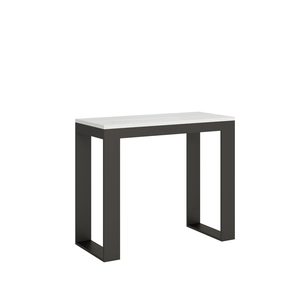 Consolle allungabile 90x40/196 cm Pieve Small Evolution Bianco Frassino telaio Antracite