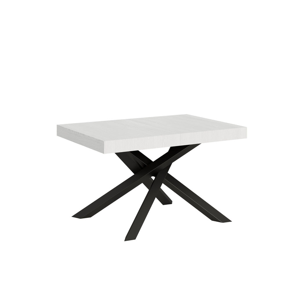 Tavolo allungabile 90x130/390 cm Affi Bianco Frassino telaio Antracite