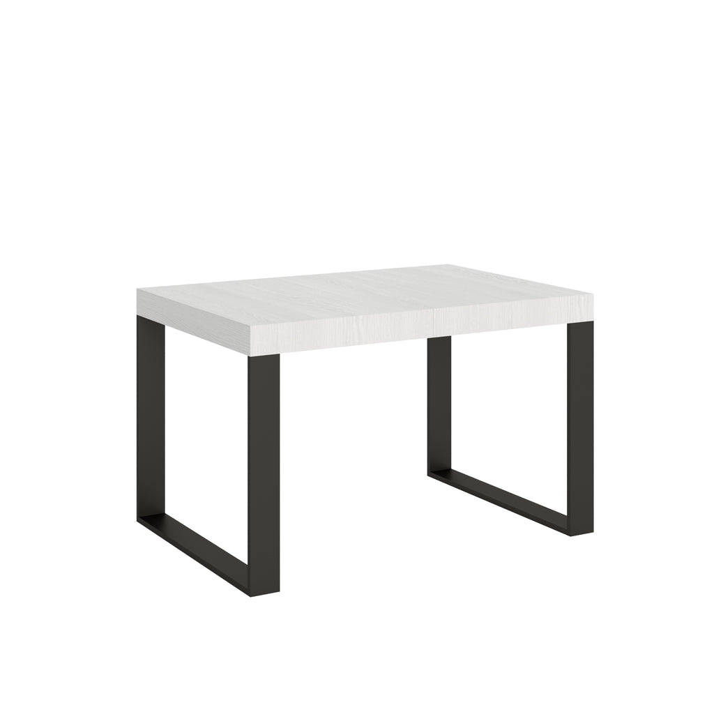 Tavolo allungabile 90x130/390 cm Pieve Bianco Frassino telaio Antracite