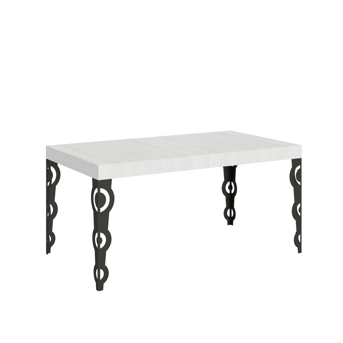 Tavolo allungabile 90x160/264 cm Noale Bianco Frassino telaio Antracite