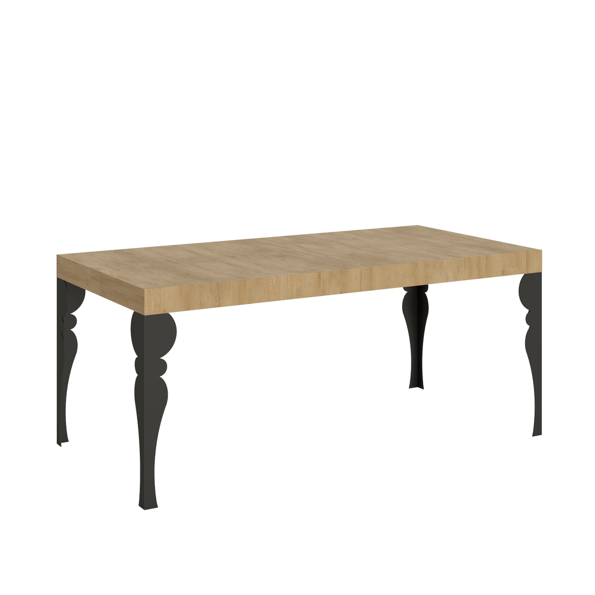 Tavolo allungabile 90x180/440 cm Mira Quercia Natura telaio Antracite