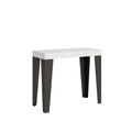 Consolle allungabile 90x40/196 cm Marcon Small Bianco Frassino telaio Antracite