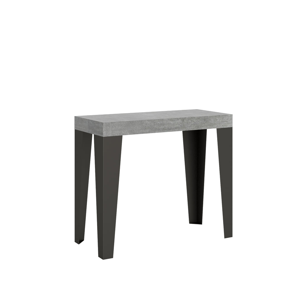 Consolle allungabile 90x40/196 cm Marcon Premium Cemento telaio Antracite