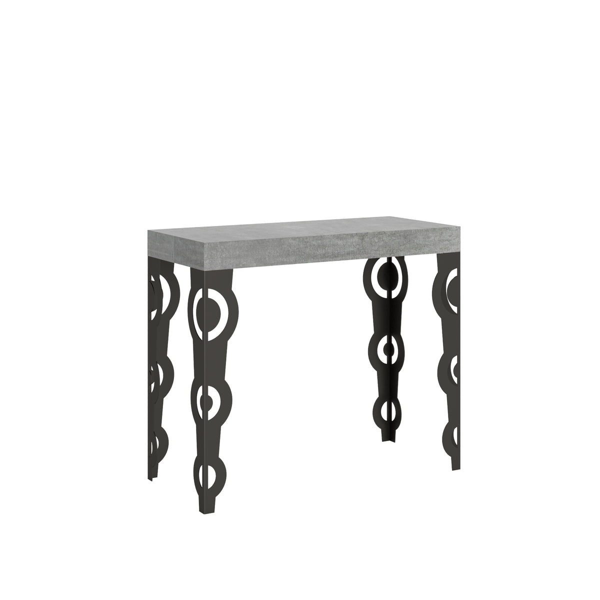 Consolle allungabile 90x40/196 cm Noale Small Cemento telaio Antracite