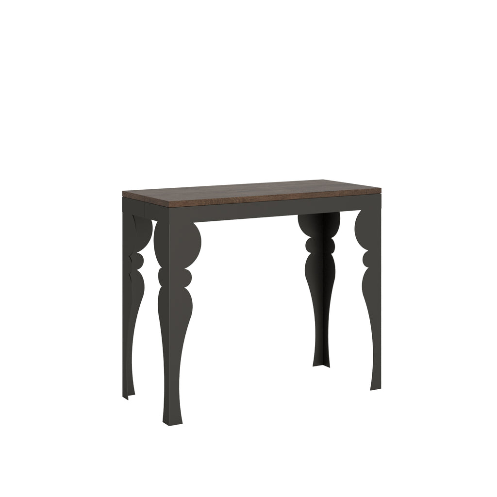 Consolle allungabile 90x40/300 cm Mira Evolution Noce telaio Antracite