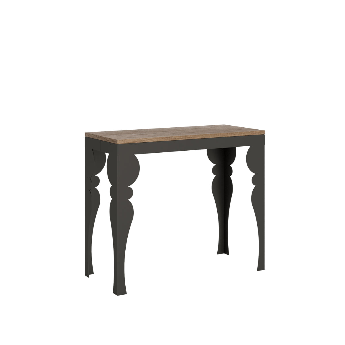 Consolle allungabile 90x40/196 cm Mira Small Evolution Quercia Natura telaio Antracite