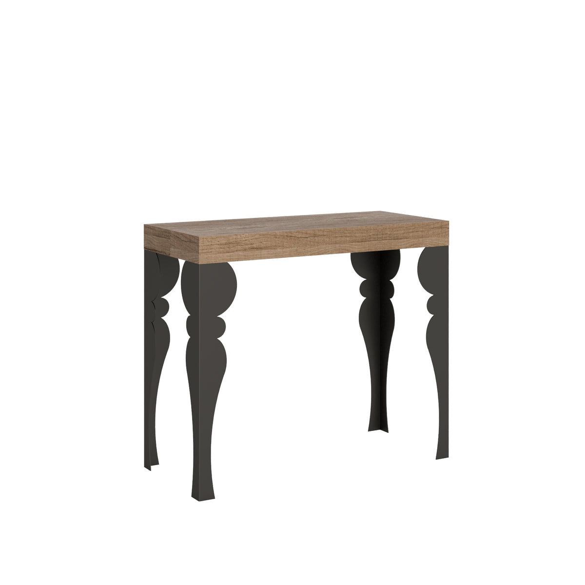 Consolle allungabile 90x40/196 cm Mira Small Quercia Natura telaio Antracite
